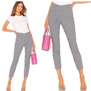 Rag & Bone "Academia Simone" Gingham Stretch Ankle Pant - Black & White, Sz 4